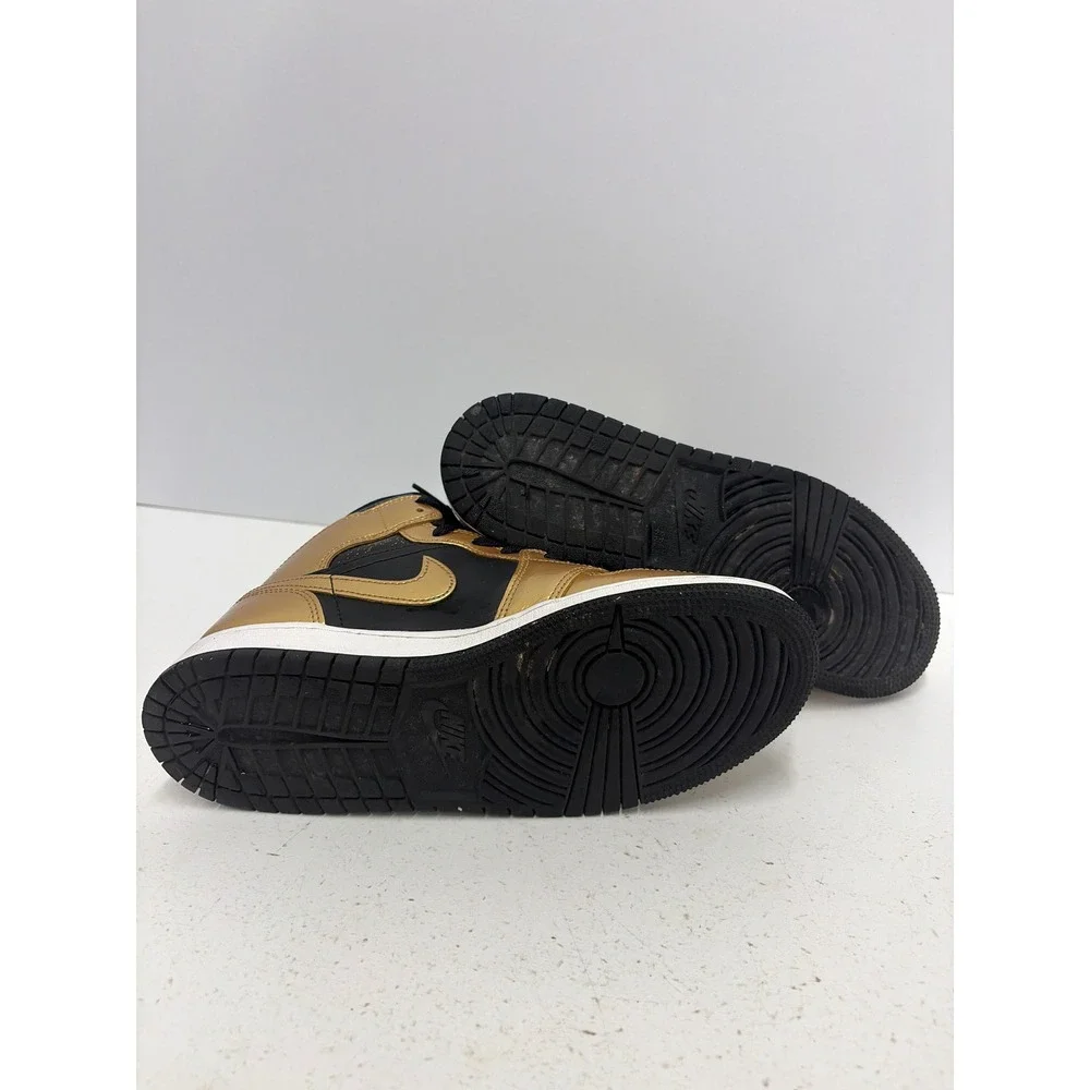 Air Jordan 1 Mid SE GS Black Metallic Gold Sneakers DR6967-071 Kids Size 7Y - Picture 5 of 8